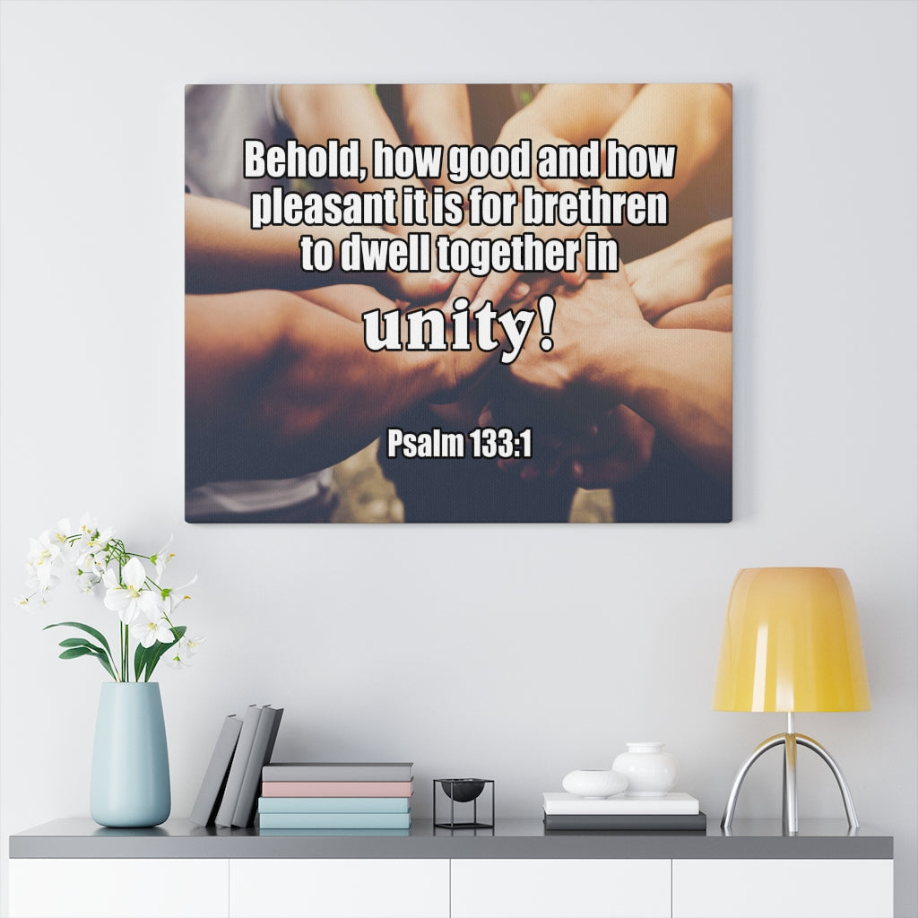 Scripture Walls Unity Psalm 133:1 Bible Verse Canvas Christian Wall Art Ready to Hang Unframed-Express Your Love Gifts