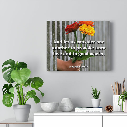 Unto Love Hebrews 10:24 Bible Verse Canvas Christian Wall Art Ready to Hang Unframed-Express Your Love Gifts