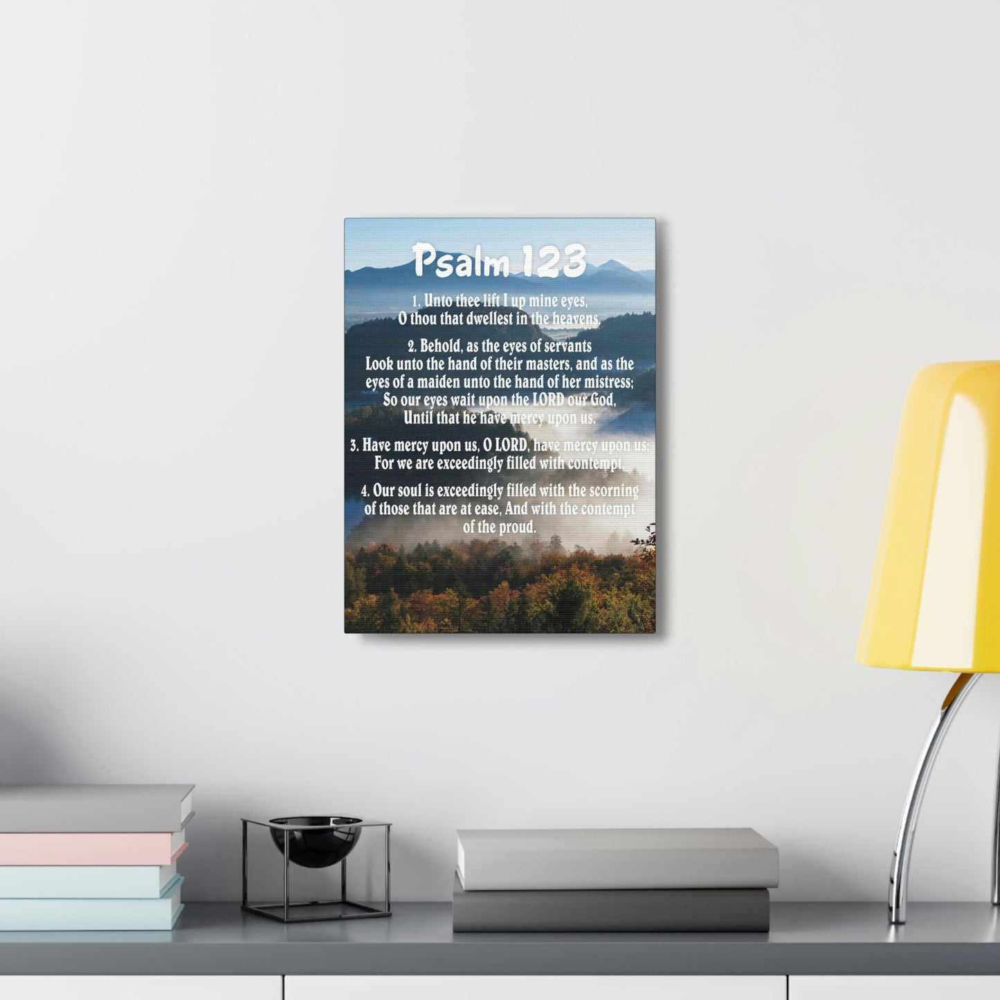 Scripture Walls Unto Thee Psalm 123:3 Christian Wall Art Bible Verse Print Ready to Hang Unframed-Express Your Love Gifts