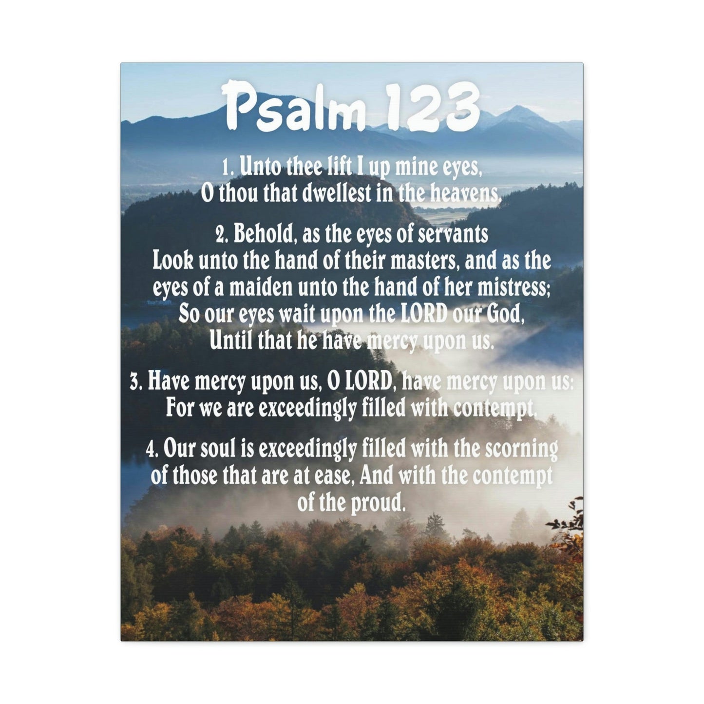 Scripture Walls Unto Thee Psalm 123:3 Christian Wall Art Bible Verse Print Ready to Hang Unframed-Express Your Love Gifts