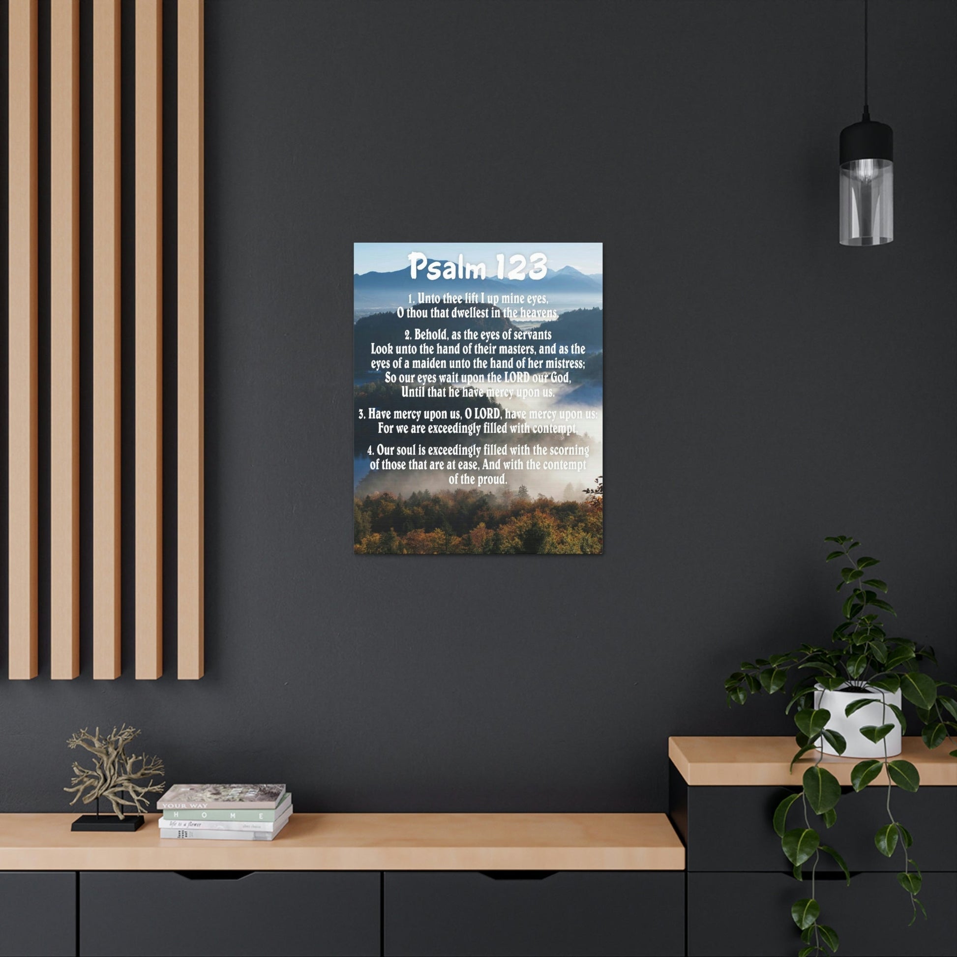 Scripture Walls Unto Thee Psalm 123:3 Christian Wall Art Bible Verse Print Ready to Hang Unframed-Express Your Love Gifts