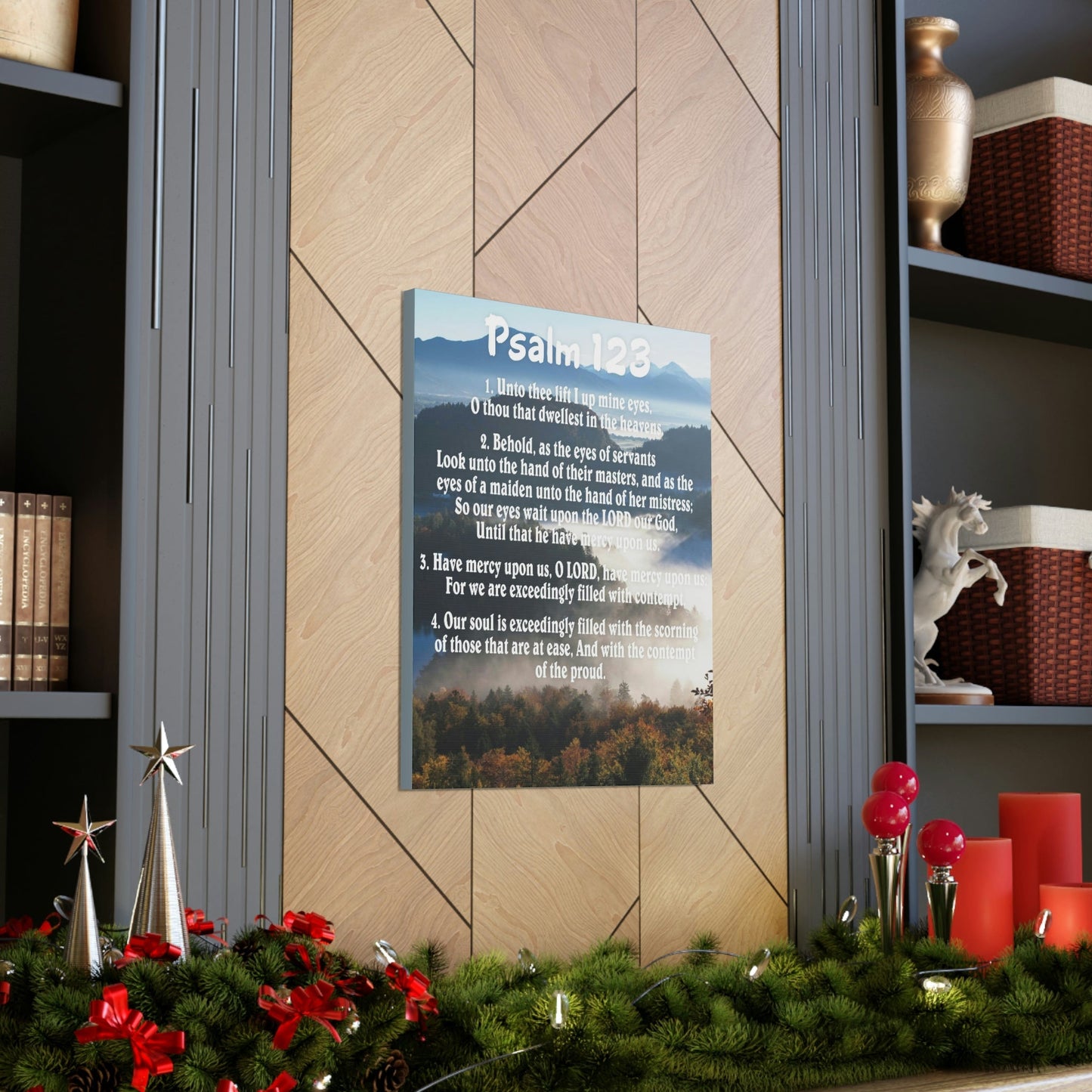 Scripture Walls Unto Thee Psalm 123:3 Christian Wall Art Bible Verse Print Ready to Hang Unframed-Express Your Love Gifts