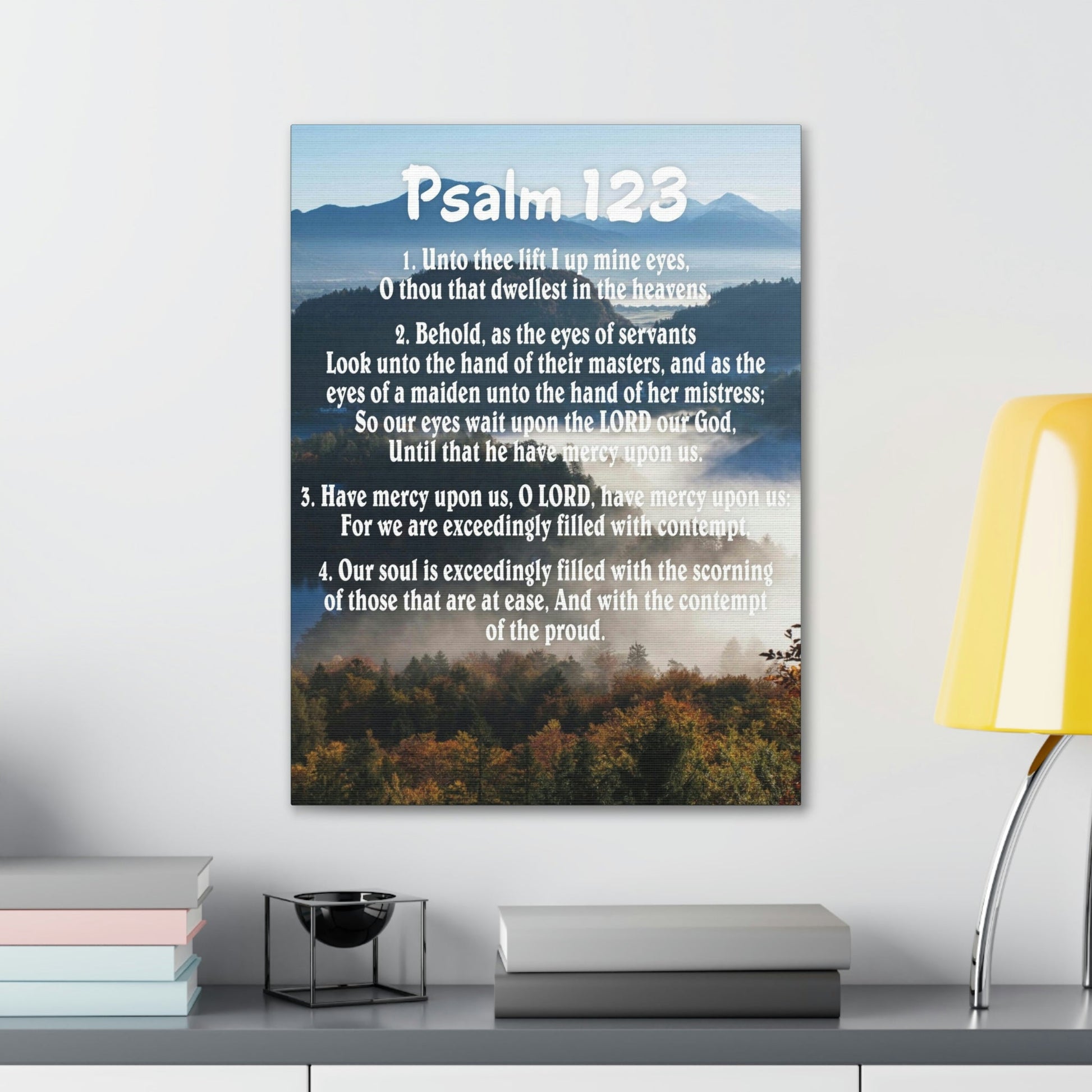 Scripture Walls Unto Thee Psalm 123:3 Christian Wall Art Bible Verse Print Ready to Hang Unframed-Express Your Love Gifts