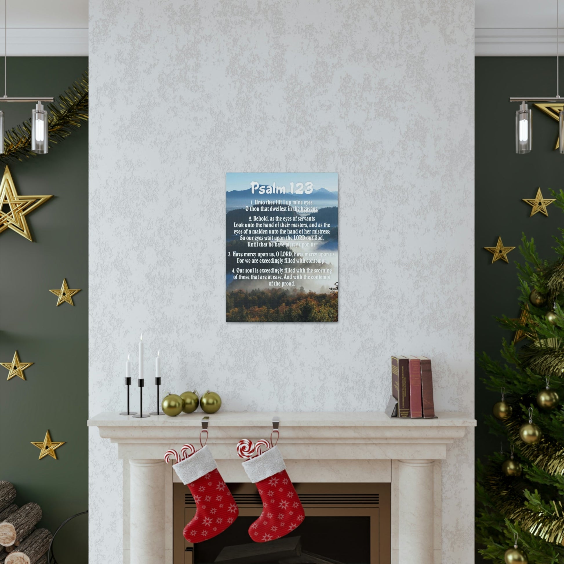 Scripture Walls Unto Thee Psalm 123:3 Christian Wall Art Bible Verse Print Ready to Hang Unframed-Express Your Love Gifts