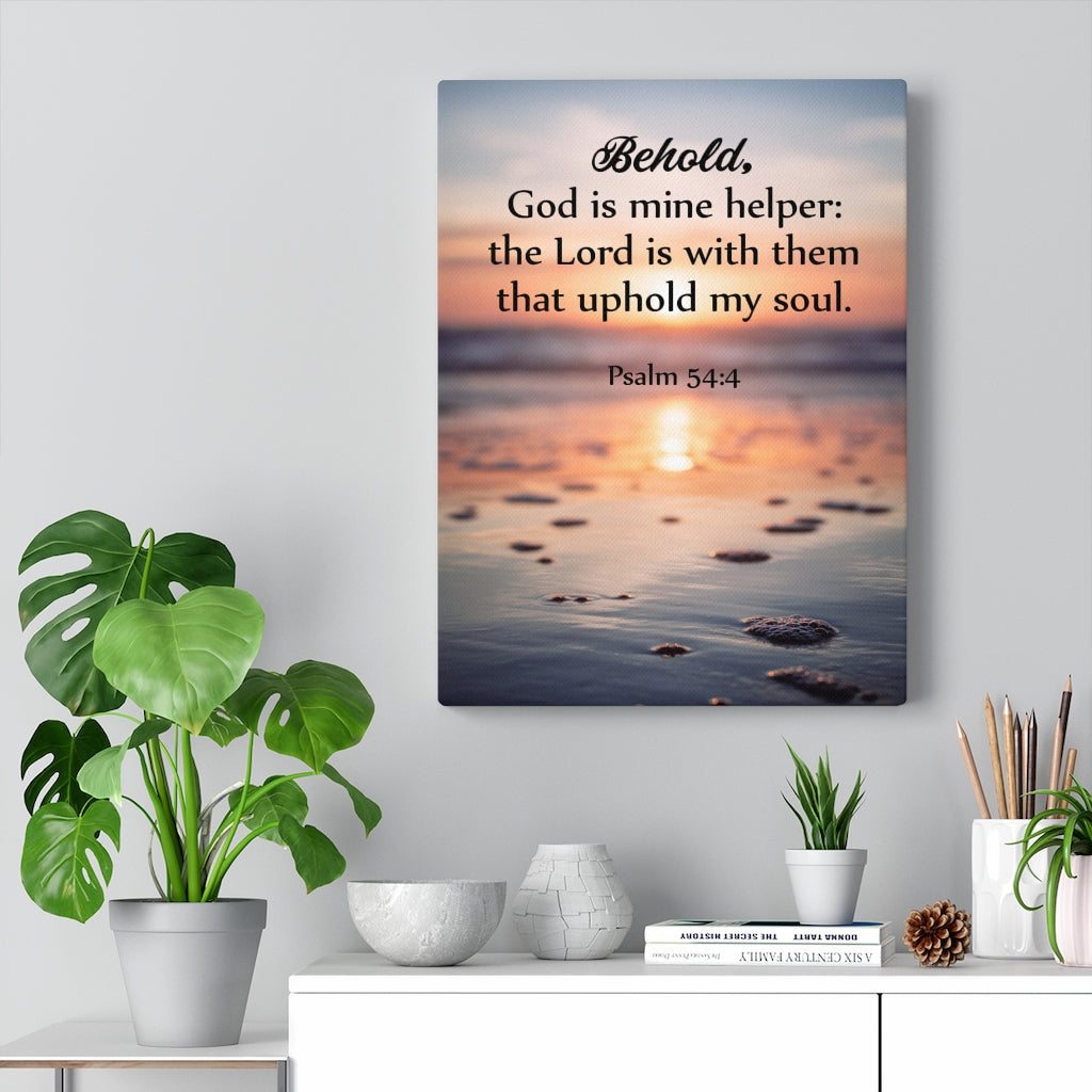 Scripture Walls Uphold My Soul Psalm 54:4 Bible Verse Canvas Christian Wall Art Ready to Hang Unframed-Express Your Love Gifts