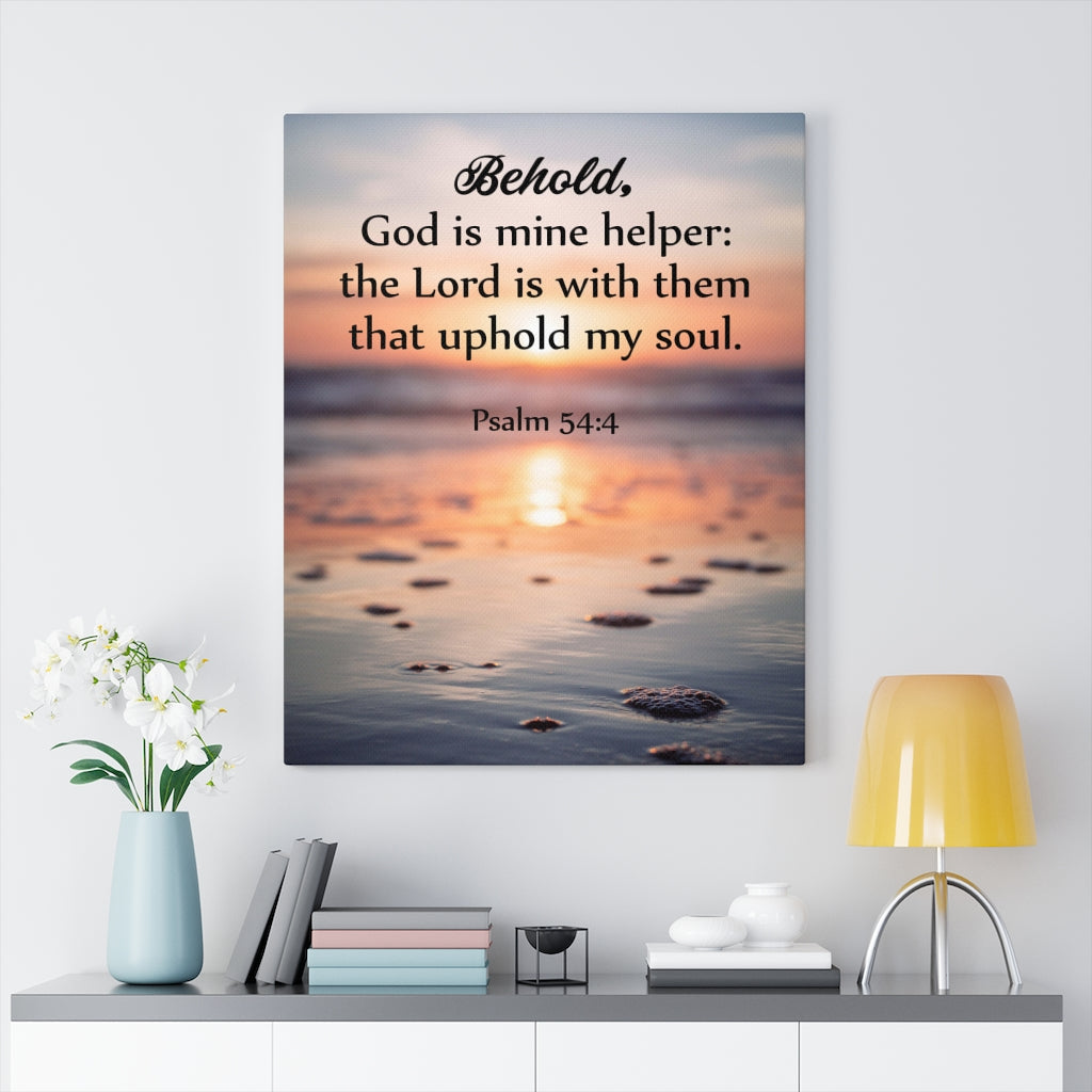 Scripture Walls Uphold My Soul Psalm 54:4 Bible Verse Canvas Christian Wall Art Ready to Hang Unframed-Express Your Love Gifts