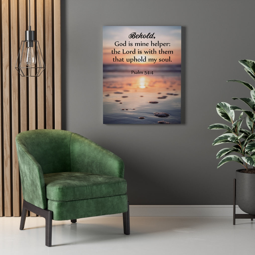 Scripture Walls Uphold My Soul Psalm 54:4 Bible Verse Canvas Christian Wall Art Ready to Hang Unframed-Express Your Love Gifts