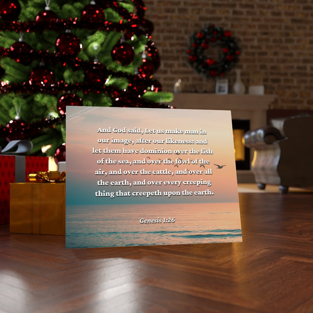 Upon The Earth Genesis 1:26 Bible Verse Canvas Christian Wall Art Ready to Hang Unframed-Express Your Love Gifts