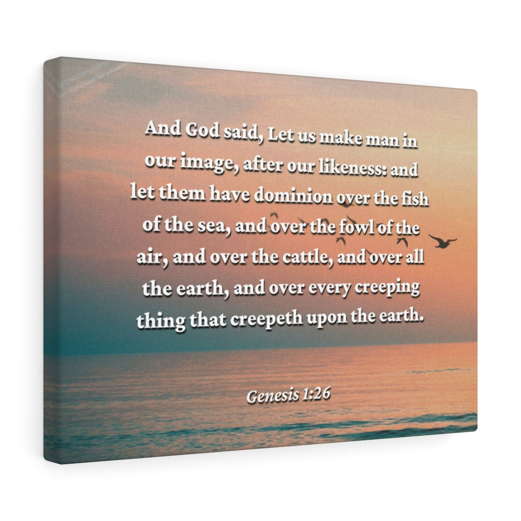 Upon The Earth Genesis 1:26 Bible Verse Canvas Christian Wall Art Ready to Hang Unframed-Express Your Love Gifts