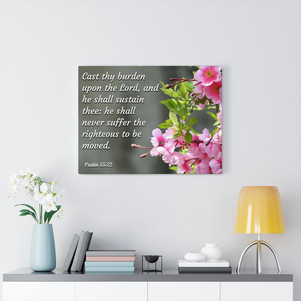 Upon The Lord Psalm 55:22 Bible Verse Canvas Christian Wall Art Ready to Hang Unframed-Express Your Love Gifts