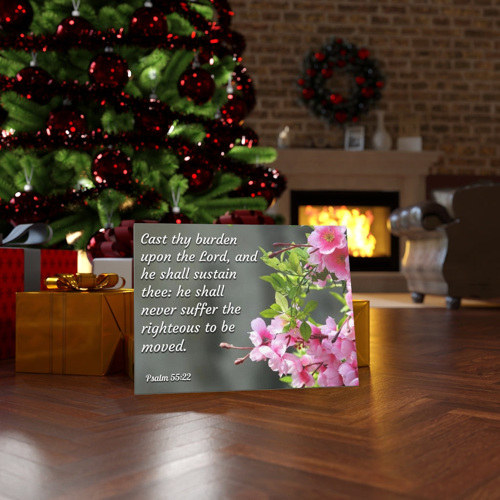 Upon The Lord Psalm 55:22 Bible Verse Canvas Christian Wall Art Ready to Hang Unframed-Express Your Love Gifts