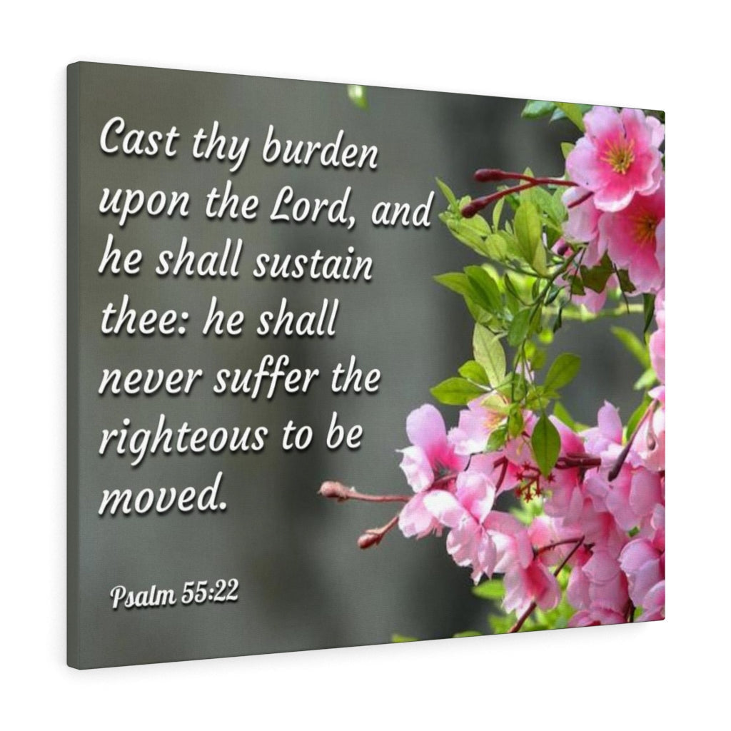 Upon The Lord Psalm 55:22 Bible Verse Canvas Christian Wall Art Ready to Hang Unframed-Express Your Love Gifts
