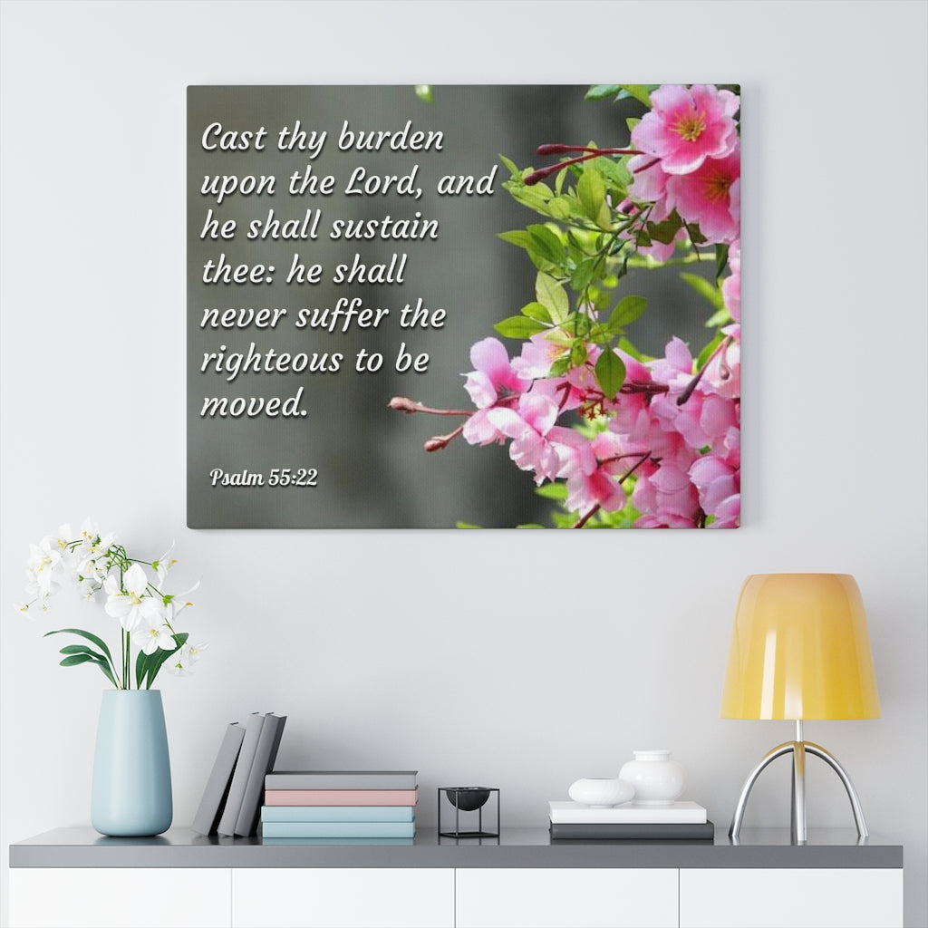 Upon The Lord Psalm 55:22 Bible Verse Canvas Christian Wall Art Ready to Hang Unframed-Express Your Love Gifts