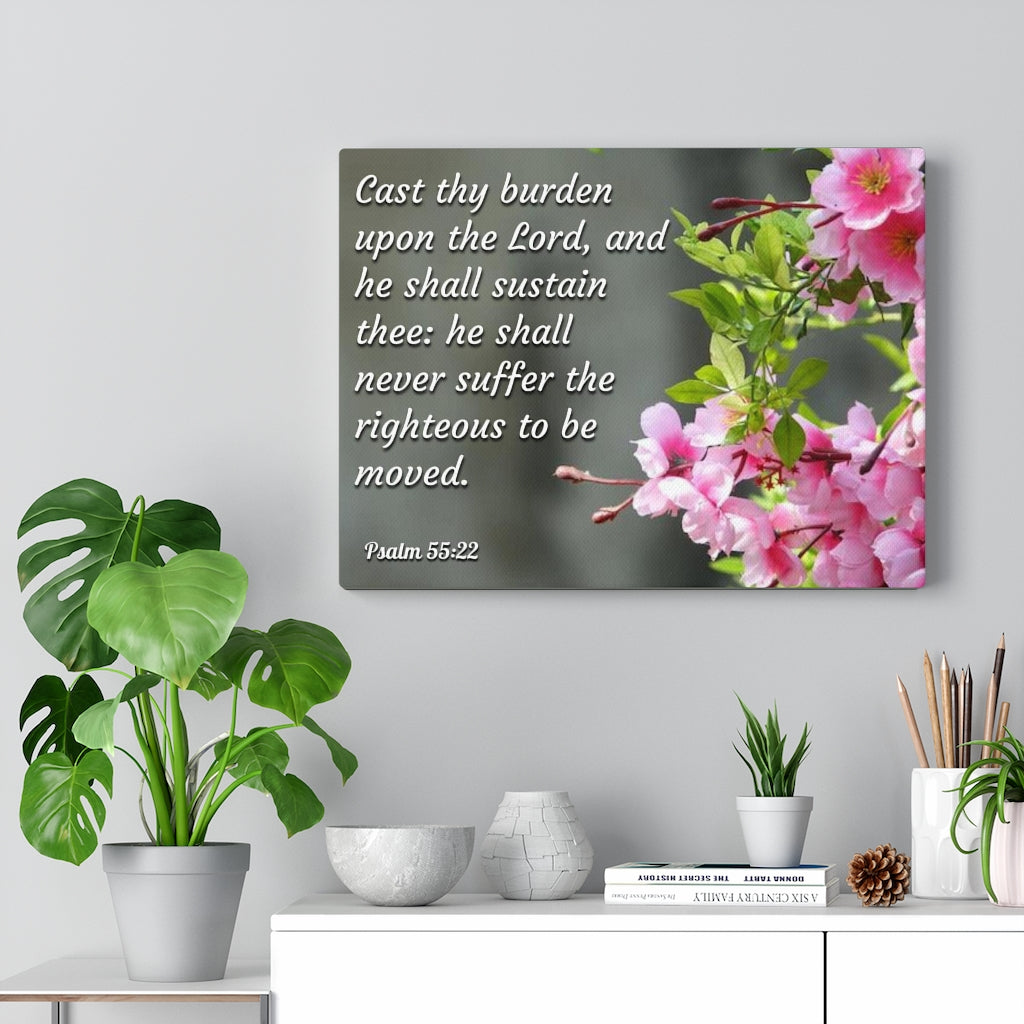 Upon The Lord Psalm 55:22 Bible Verse Canvas Christian Wall Art Ready to Hang Unframed-Express Your Love Gifts