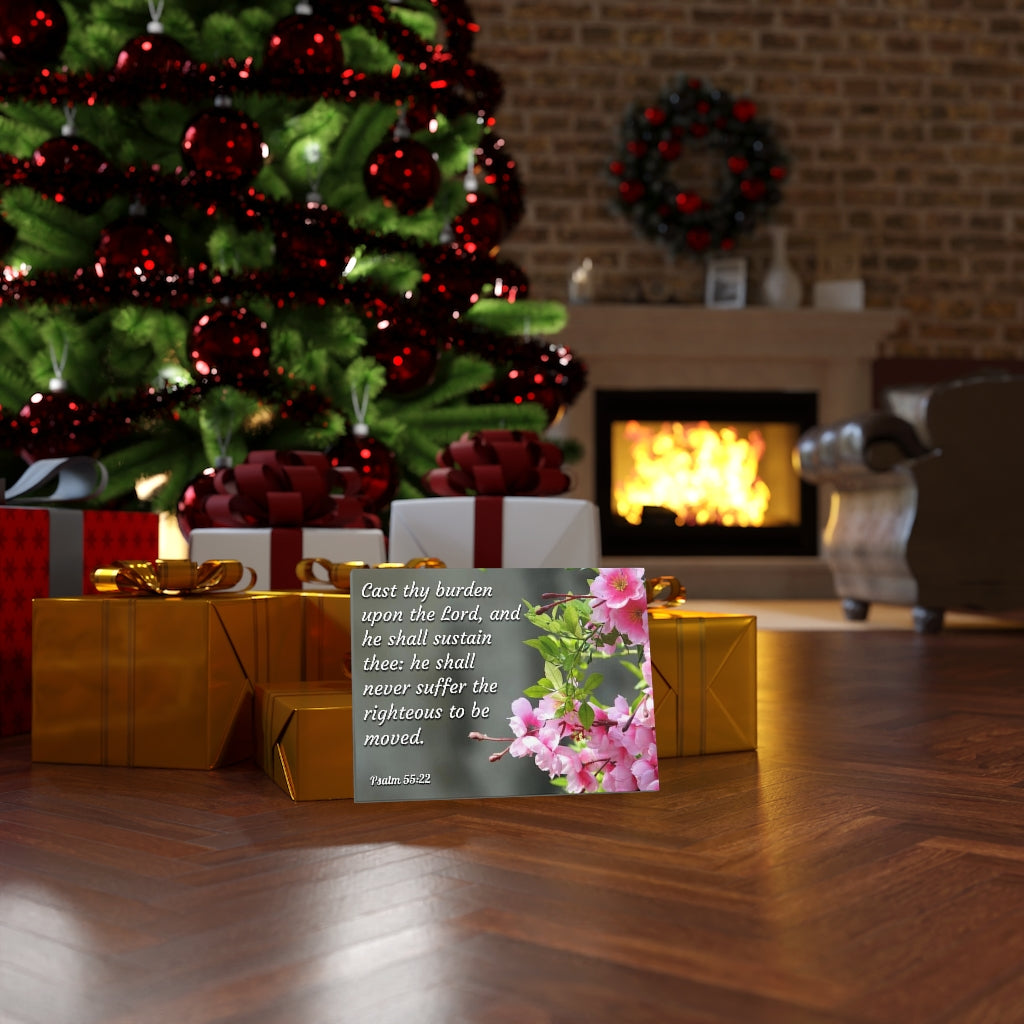 Upon The Lord Psalm 55:22 Bible Verse Canvas Christian Wall Art Ready to Hang Unframed-Express Your Love Gifts