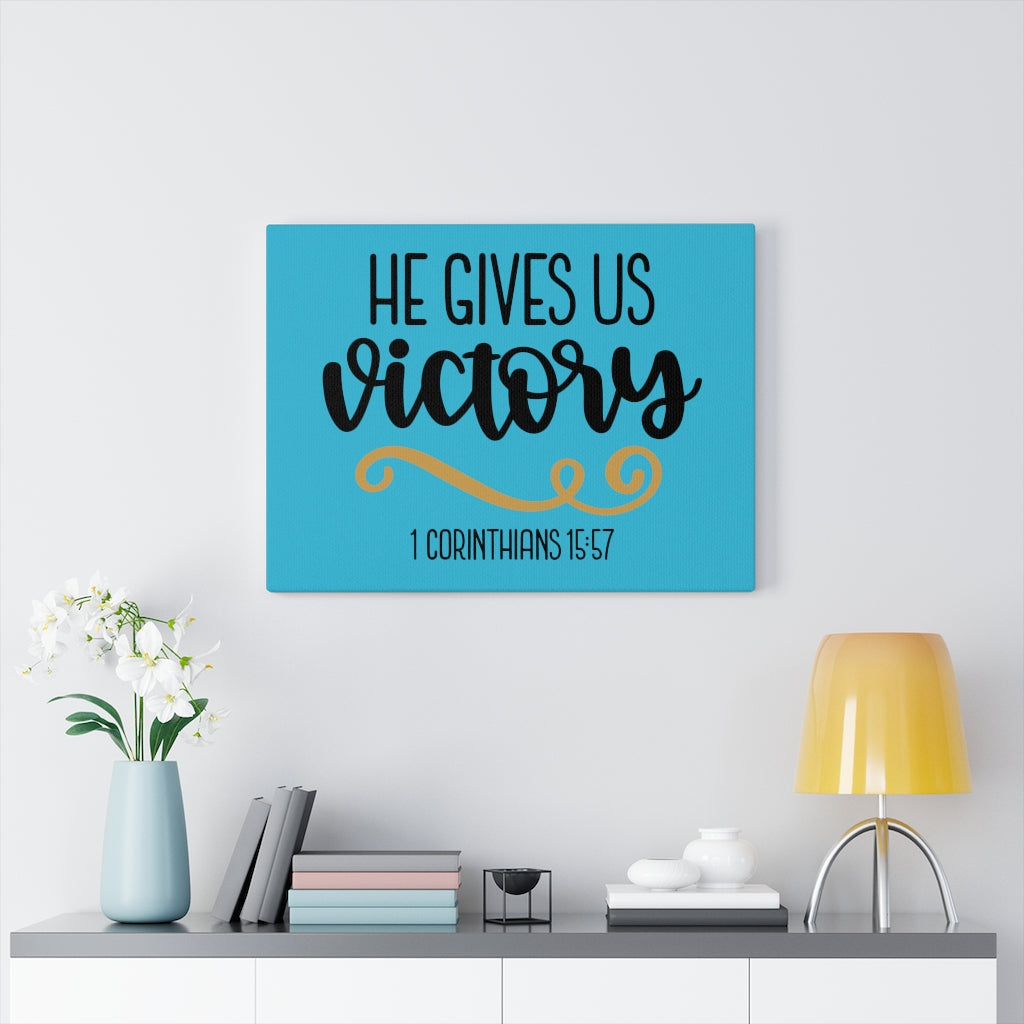Scripture Walls Victory 1 Corinthians 15:57 Bible Verse Canvas Christian Wall Art Ready to Hang Unframed-Express Your Love Gifts