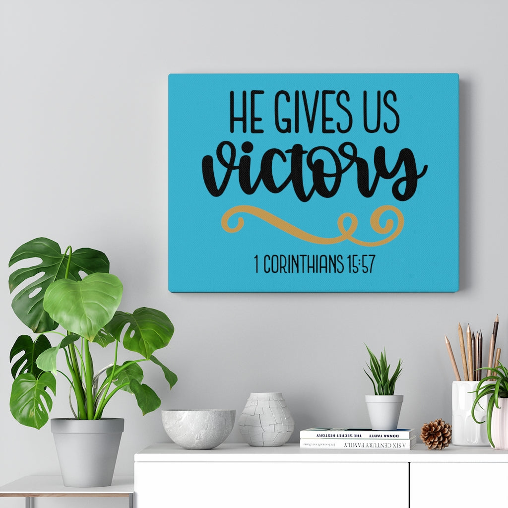 Scripture Walls Victory 1 Corinthians 15:57 Bible Verse Canvas Christian Wall Art Ready to Hang Unframed-Express Your Love Gifts