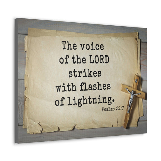 Scripture Walls Voice Of The Lord Psalms 29:7 Bible Verse Canvas Christian Wall Art Ready to Hang Unframed-Express Your Love Gifts