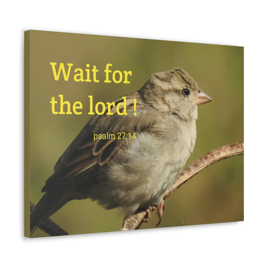 Scripture Walls Wait For The Lord Psalm 27:14 Bible Verse Canvas Christian Wall Art Ready to Hang Unframed-Express Your Love Gifts