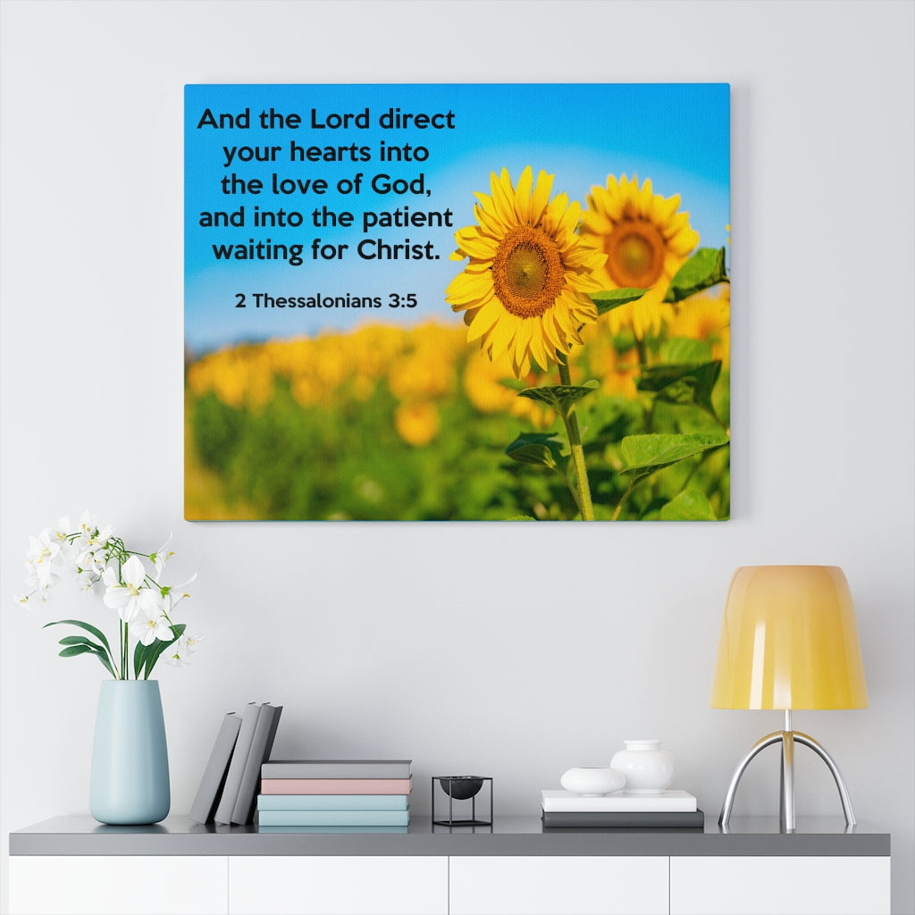 Scripture Walls Waiting For Christ 2 Thessalonians 3:5 Bible Verse Canvas Christian Wall Art Ready to Hang Unframed-Express Your Love Gifts