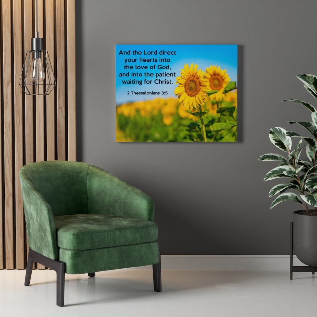 Scripture Walls Waiting For Christ 2 Thessalonians 3:5 Bible Verse Canvas Christian Wall Art Ready to Hang Unframed-Express Your Love Gifts