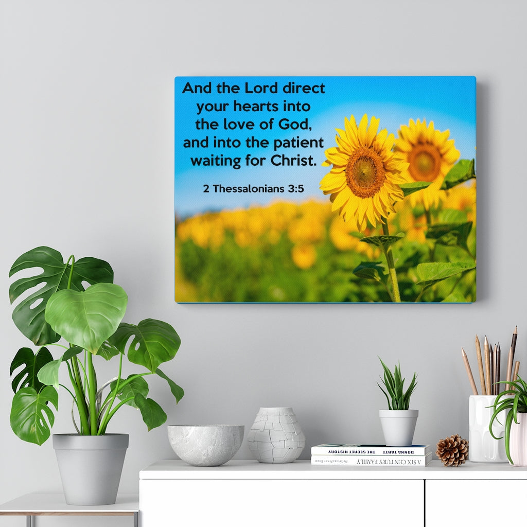 Scripture Walls Waiting For Christ 2 Thessalonians 3:5 Bible Verse Canvas Christian Wall Art Ready to Hang Unframed-Express Your Love Gifts
