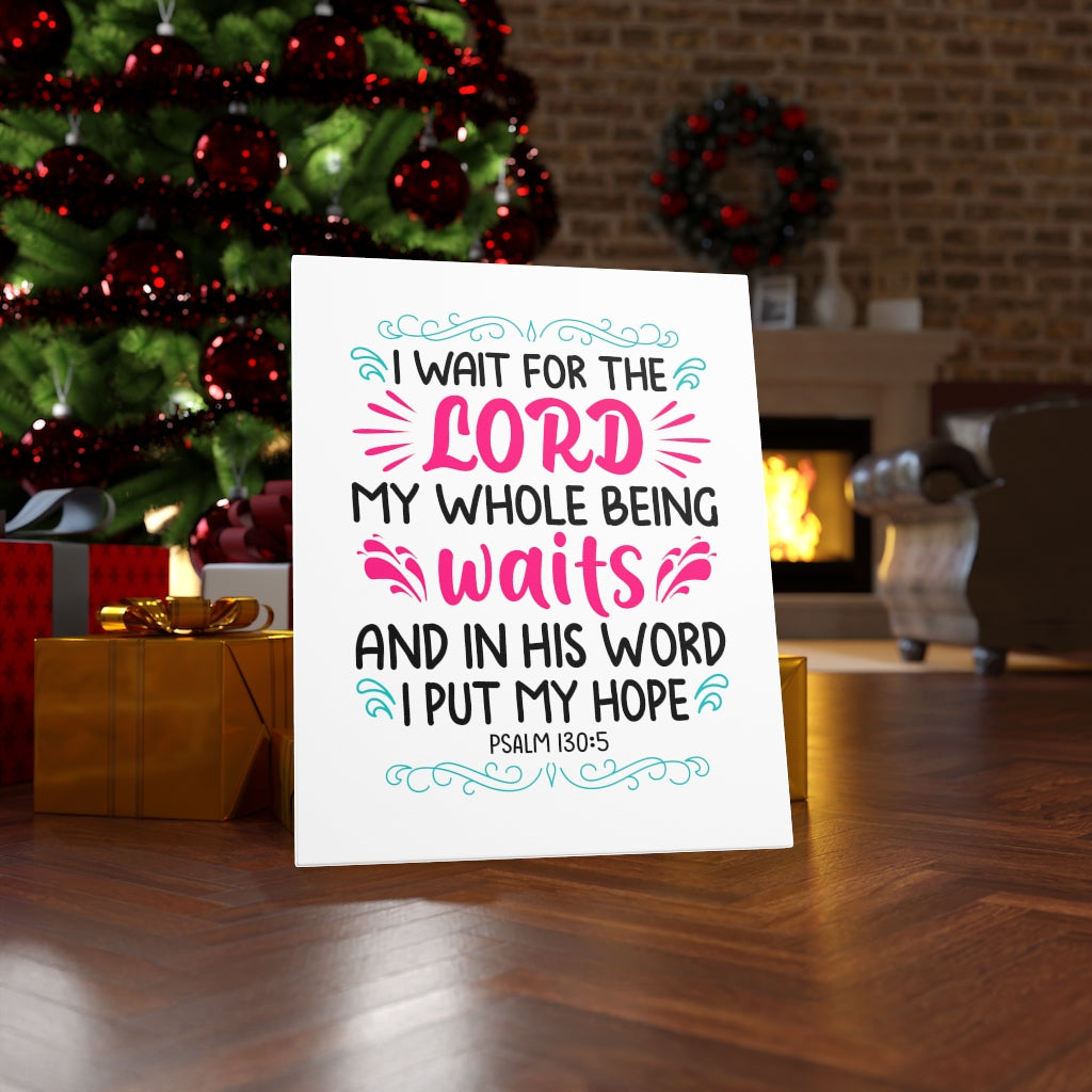 Waits In His Word Psalm 130:5 Bible Verse Canvas Christian Wall Art Ready to Hang Unframed-Express Your Love Gifts