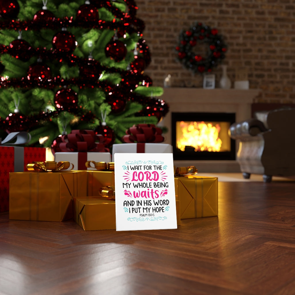 Waits In His Word Psalm 130:5 Bible Verse Canvas Christian Wall Art Ready to Hang Unframed-Express Your Love Gifts