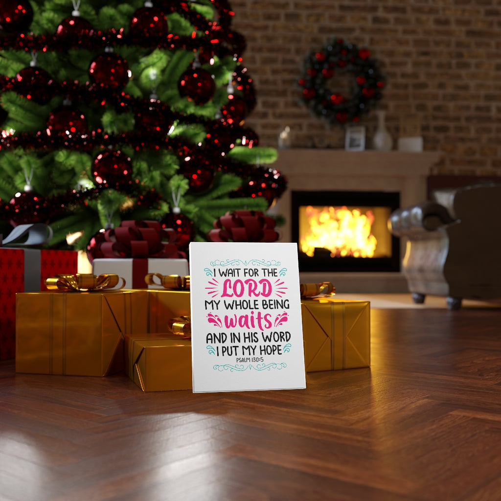 Waits In His Word Psalm 130:5 Bible Verse Canvas Christian Wall Art Ready to Hang Unframed-Express Your Love Gifts