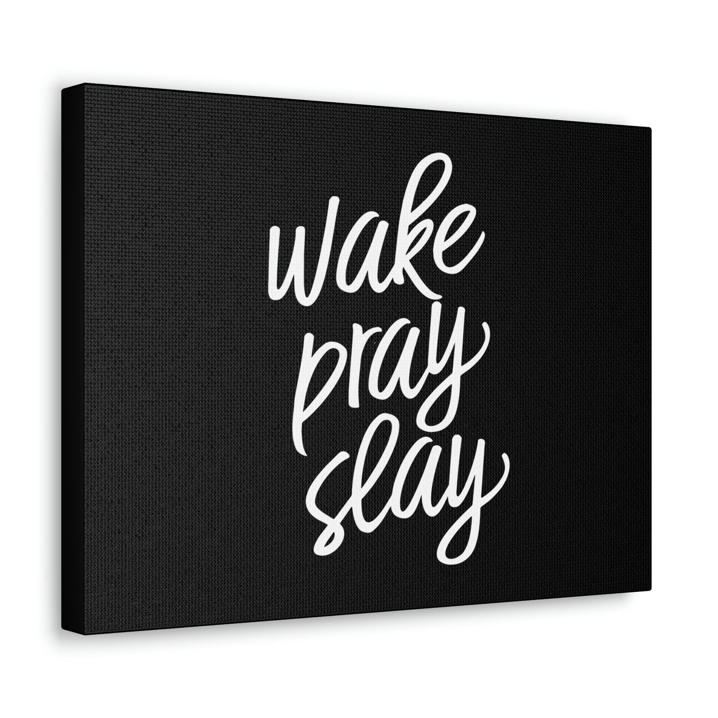 Wake, Pray, Slay Luke 21:36 Black Christian Wall Art Bible Verse Print Ready to Hang Unframed-Express Your Love Gifts