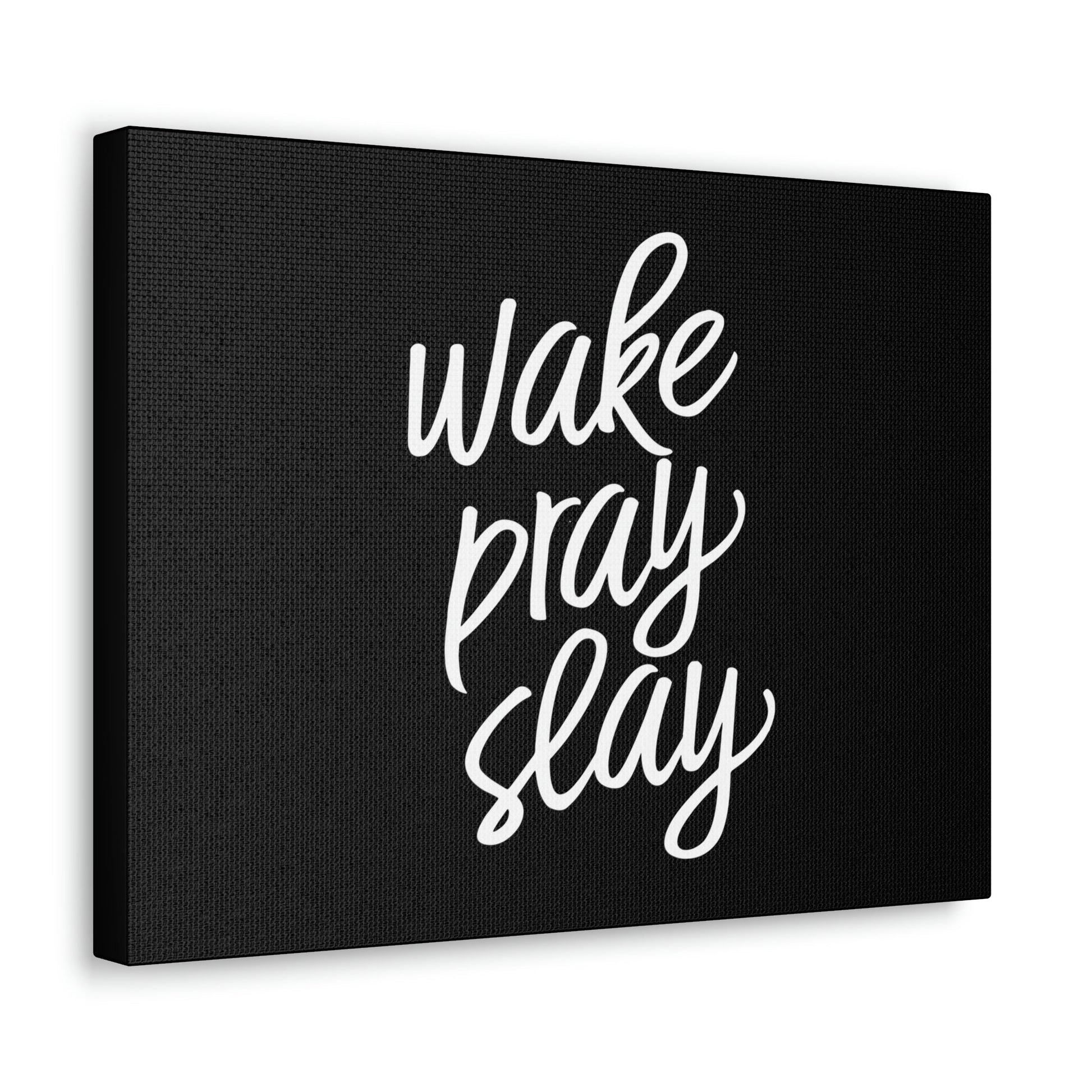Wake, Pray, Slay Luke 21:36 Black Christian Wall Art Bible Verse Print Ready to Hang Unframed-Express Your Love Gifts