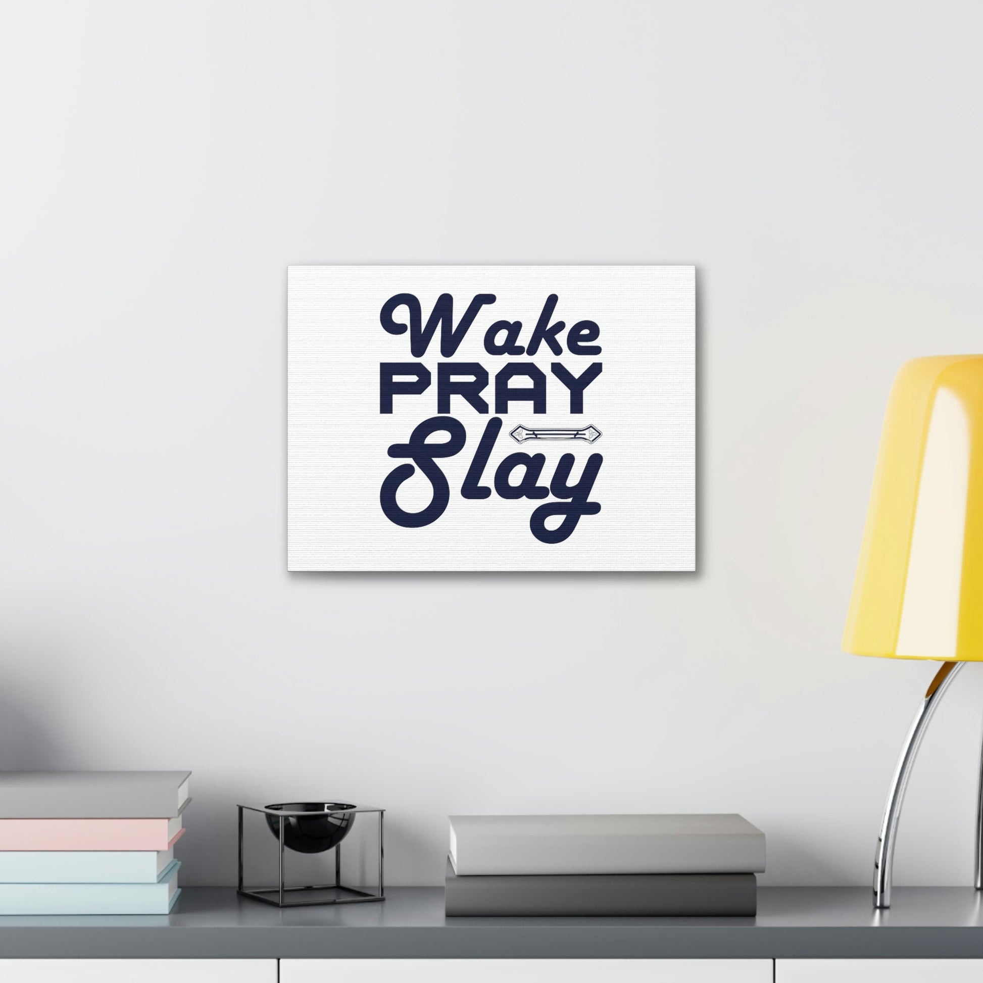 Wake, Pray, Slay Luke 21:36 Ornament Bar Christian Wall Art Bible Verse Print Ready to Hang Unframed-Express Your Love Gifts