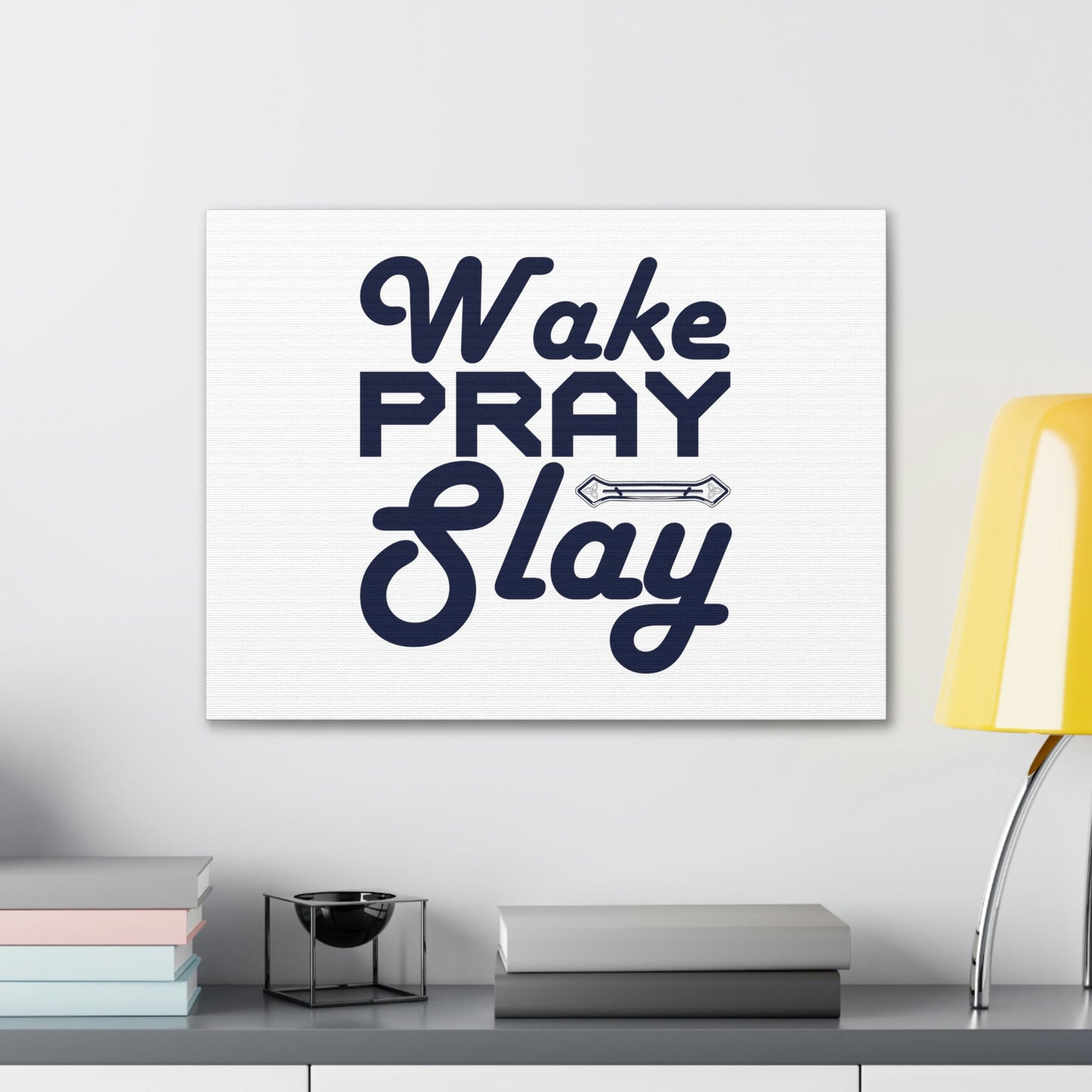 Wake, Pray, Slay Luke 21:36 Ornament Bar Christian Wall Art Bible Verse Print Ready to Hang Unframed-Express Your Love Gifts