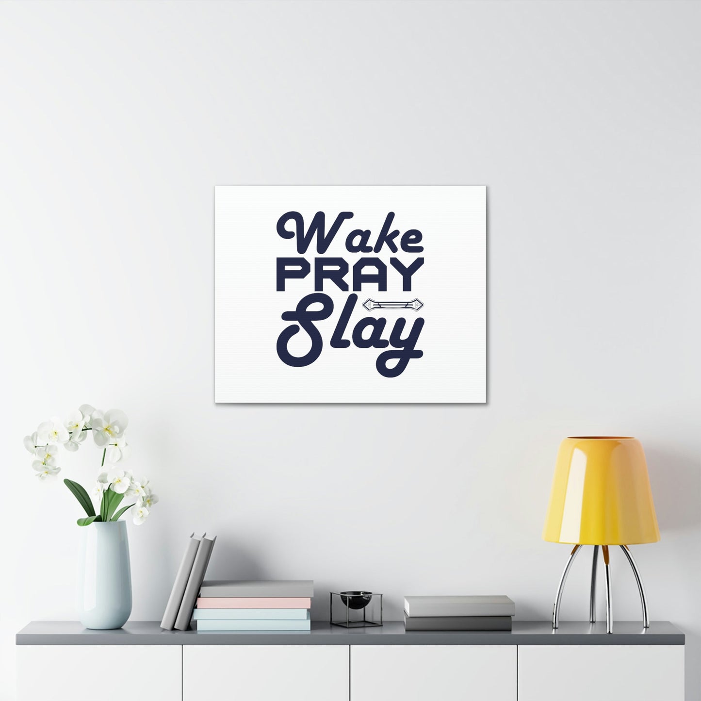 Wake, Pray, Slay Luke 21:36 Ornament Bar Christian Wall Art Bible Verse Print Ready to Hang Unframed-Express Your Love Gifts