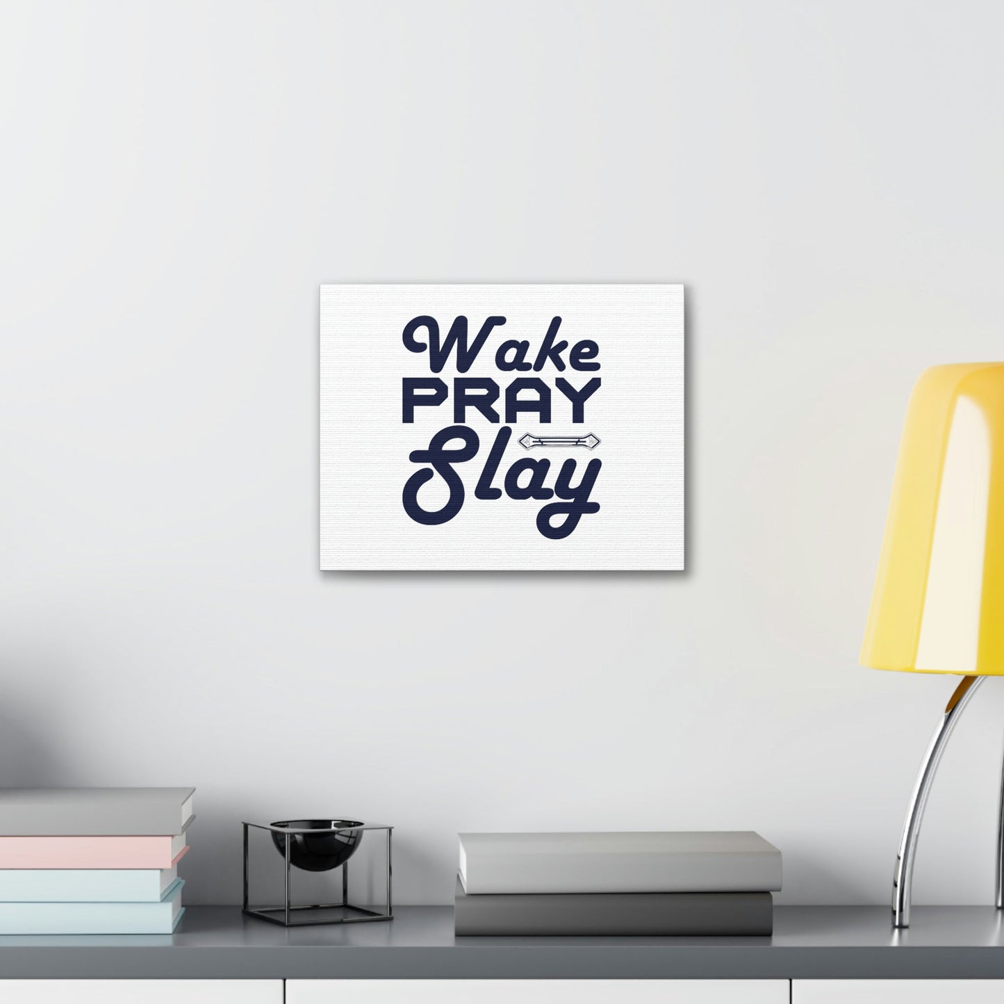 Wake, Pray, Slay Luke 21:36 Ornament Bar Christian Wall Art Bible Verse Print Ready to Hang Unframed-Express Your Love Gifts