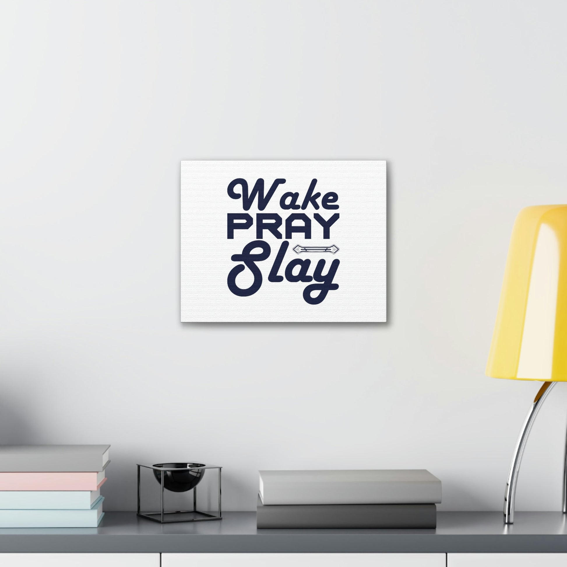 Wake, Pray, Slay Luke 21:36 Ornament Bar Christian Wall Art Bible Verse Print Ready to Hang Unframed-Express Your Love Gifts