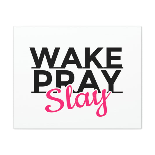 Wake Pray Slay Psalm 143:8 Christian Wall Art Print Ready to Hang Unframed-Express Your Love Gifts