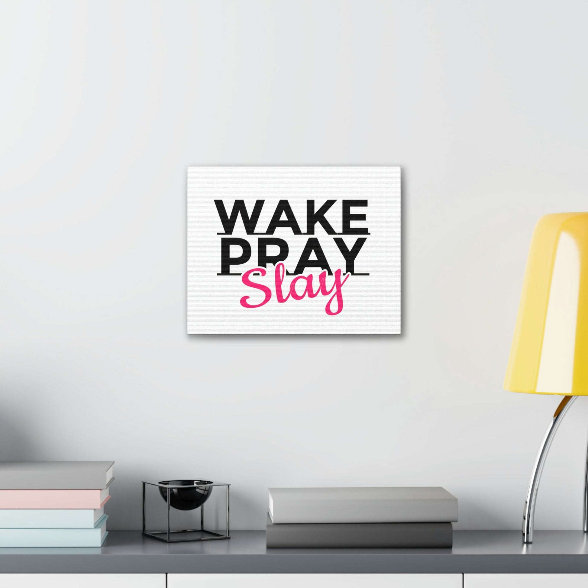 Scripture Walls Wake Pray Slay Psalm 143:8 Christian Wall Art Print Ready to Hang Unframed-Express Your Love Gifts