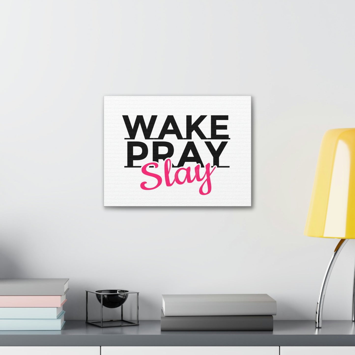 Scripture Walls Wake Pray Slay Psalm 143:8 Christian Wall Art Print Ready to Hang Unframed-Express Your Love Gifts