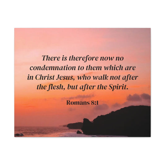 Scripture Walls Walk After The Spirit Romans 8:1 Bible Verse Canvas Christian Wall Art Ready to Hang Unframed-Express Your Love Gifts