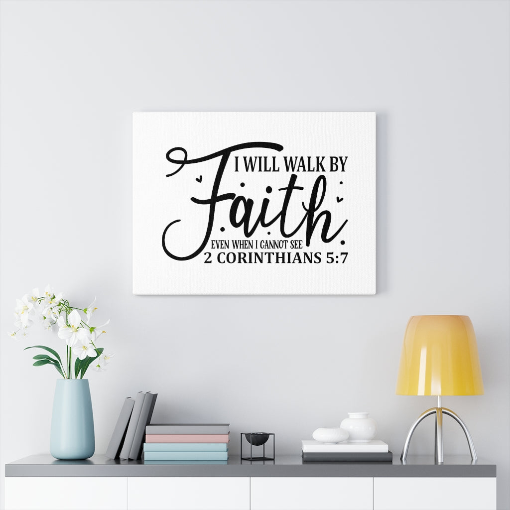 Walk By 2 Corinthians 5:7 Bible Verse Canvas Christian Wall Art Ready to Hang Unframed-Express Your Love Gifts