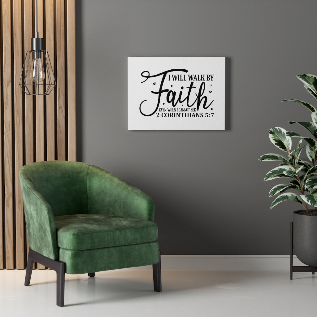 Walk By 2 Corinthians 5:7 Bible Verse Canvas Christian Wall Art Ready to Hang Unframed-Express Your Love Gifts
