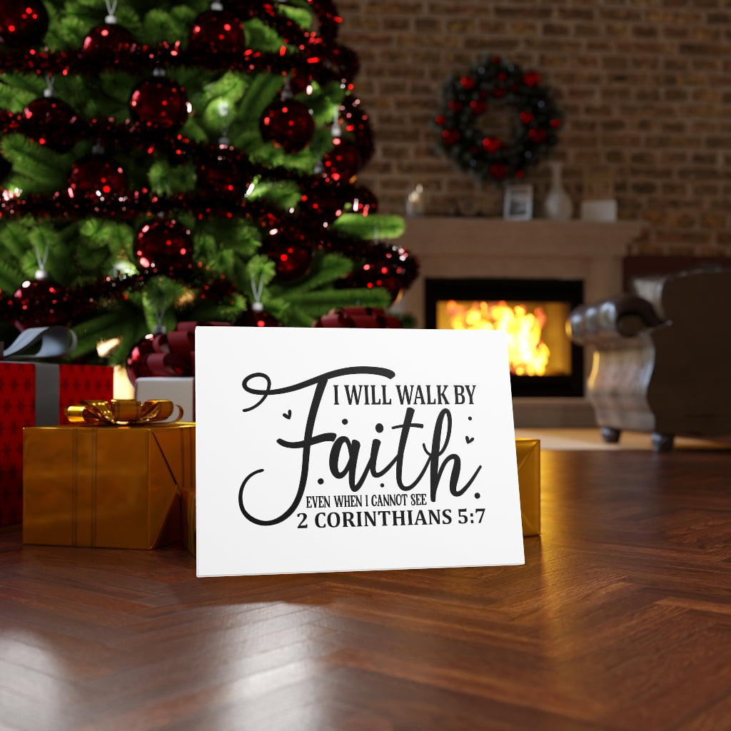 Walk By 2 Corinthians 5:7 Bible Verse Canvas Christian Wall Art Ready to Hang Unframed-Express Your Love Gifts