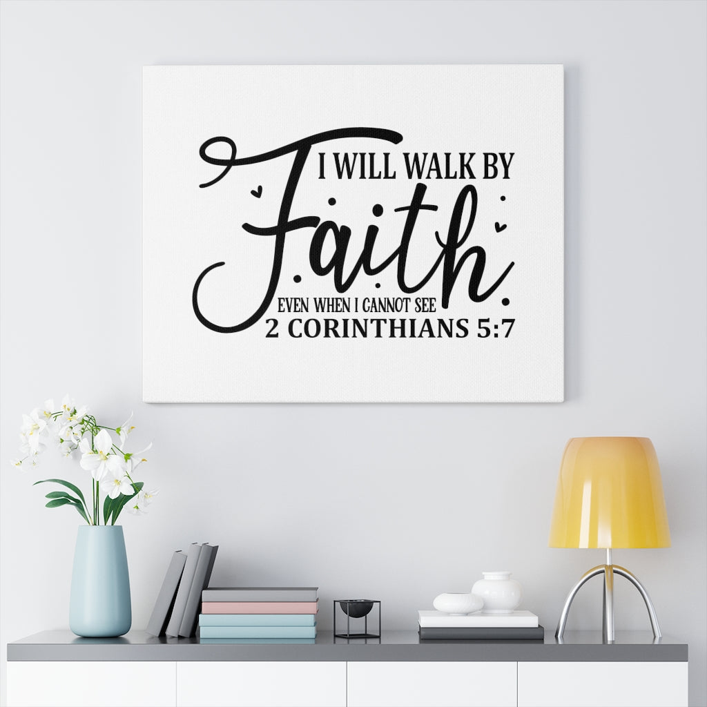 Walk By 2 Corinthians 5:7 Bible Verse Canvas Christian Wall Art Ready to Hang Unframed-Express Your Love Gifts