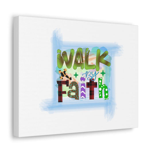 Walk By Faith 1 John 5:4 Christian Wall Art Bible Verse Print Ready to Hang Unframed-Express Your Love Gifts