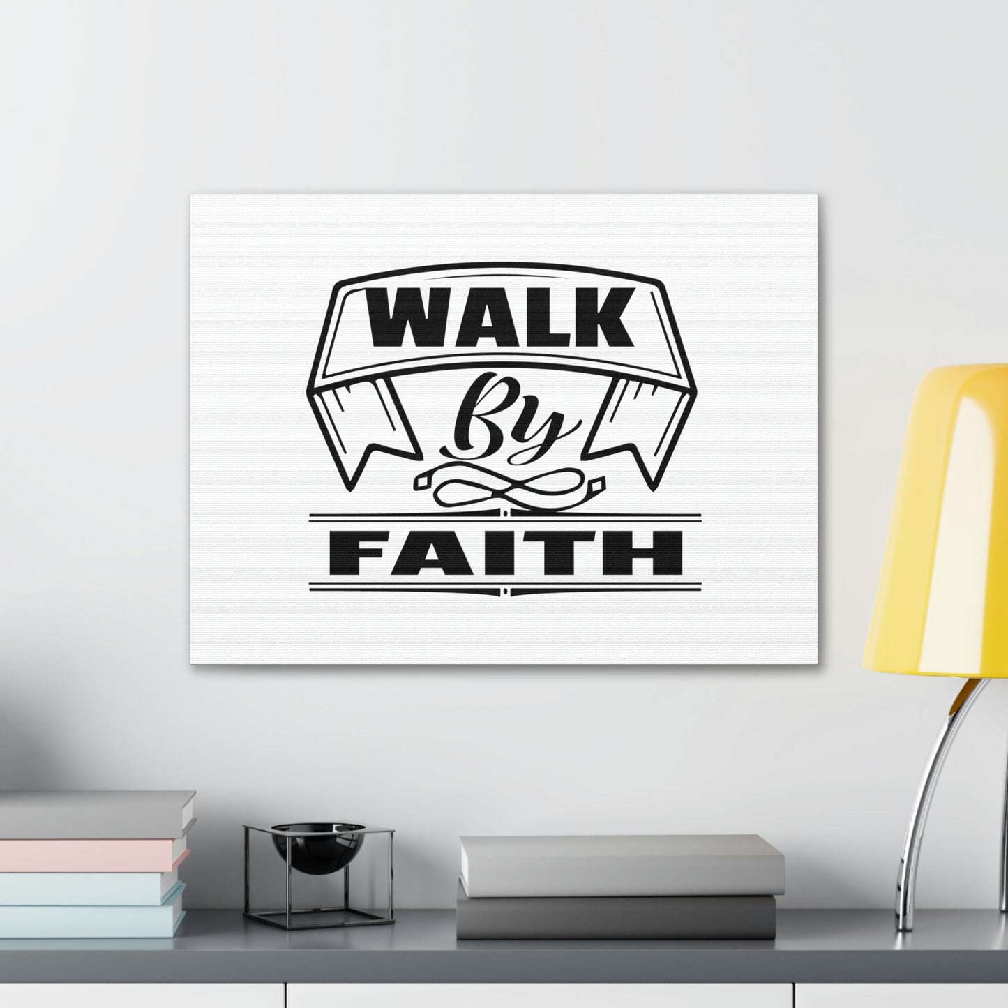 Walk By Faith 2 Corinthians 5:7 Banner Ornamental Christian Wall Art Bible Verse Print Ready to Hang Unframed-Express Your Love Gifts