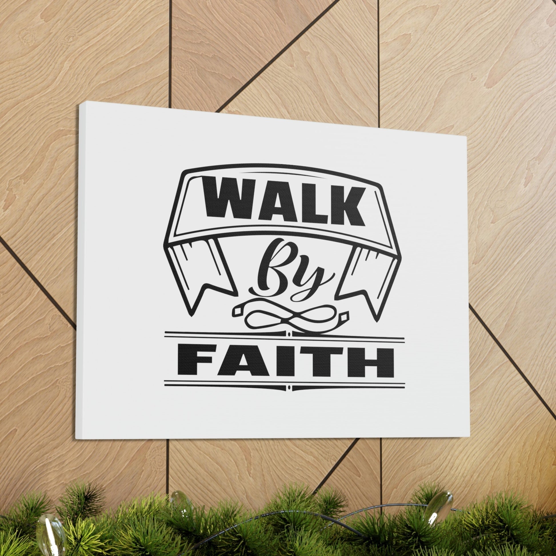 Walk By Faith 2 Corinthians 5:7 Banner Ornamental Christian Wall Art Bible Verse Print Ready to Hang Unframed-Express Your Love Gifts