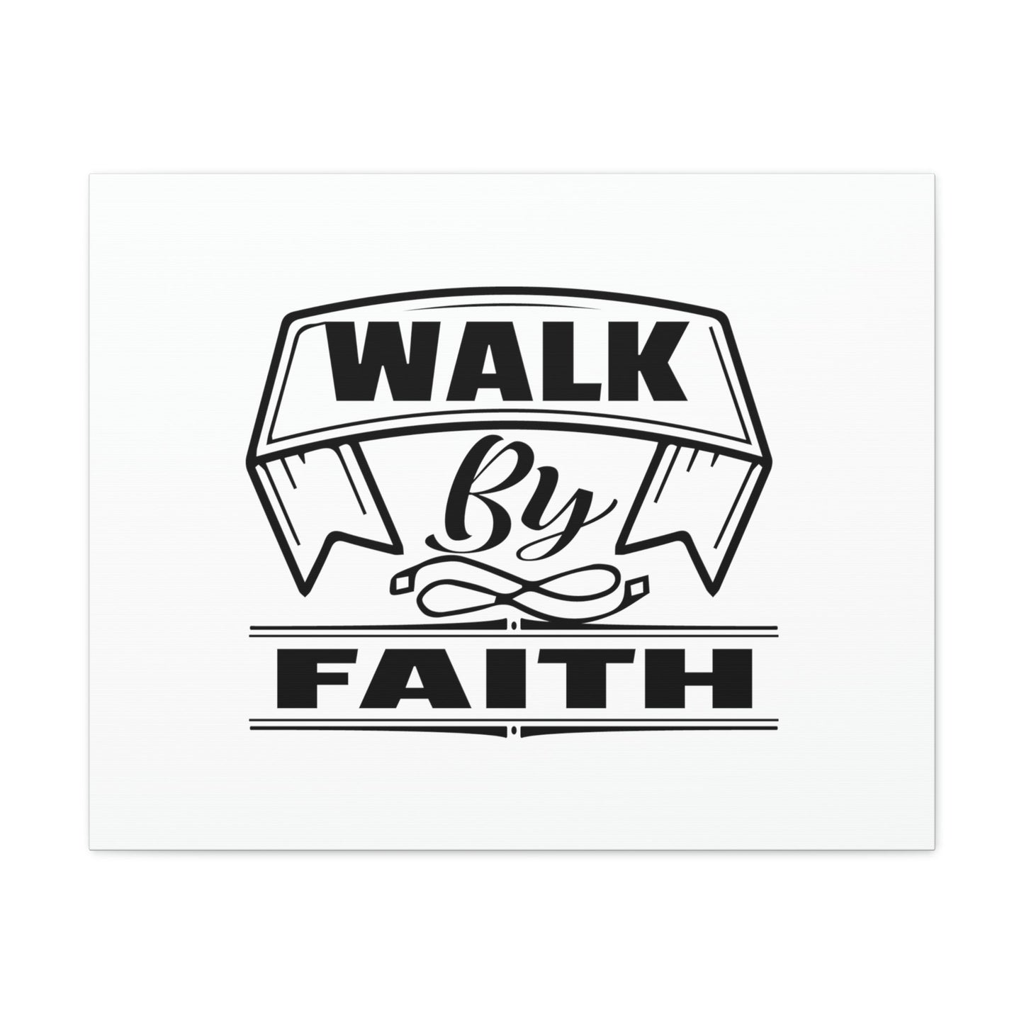 Walk By Faith 2 Corinthians 5:7 Banner Ornamental Christian Wall Art Bible Verse Print Ready to Hang Unframed-Express Your Love Gifts