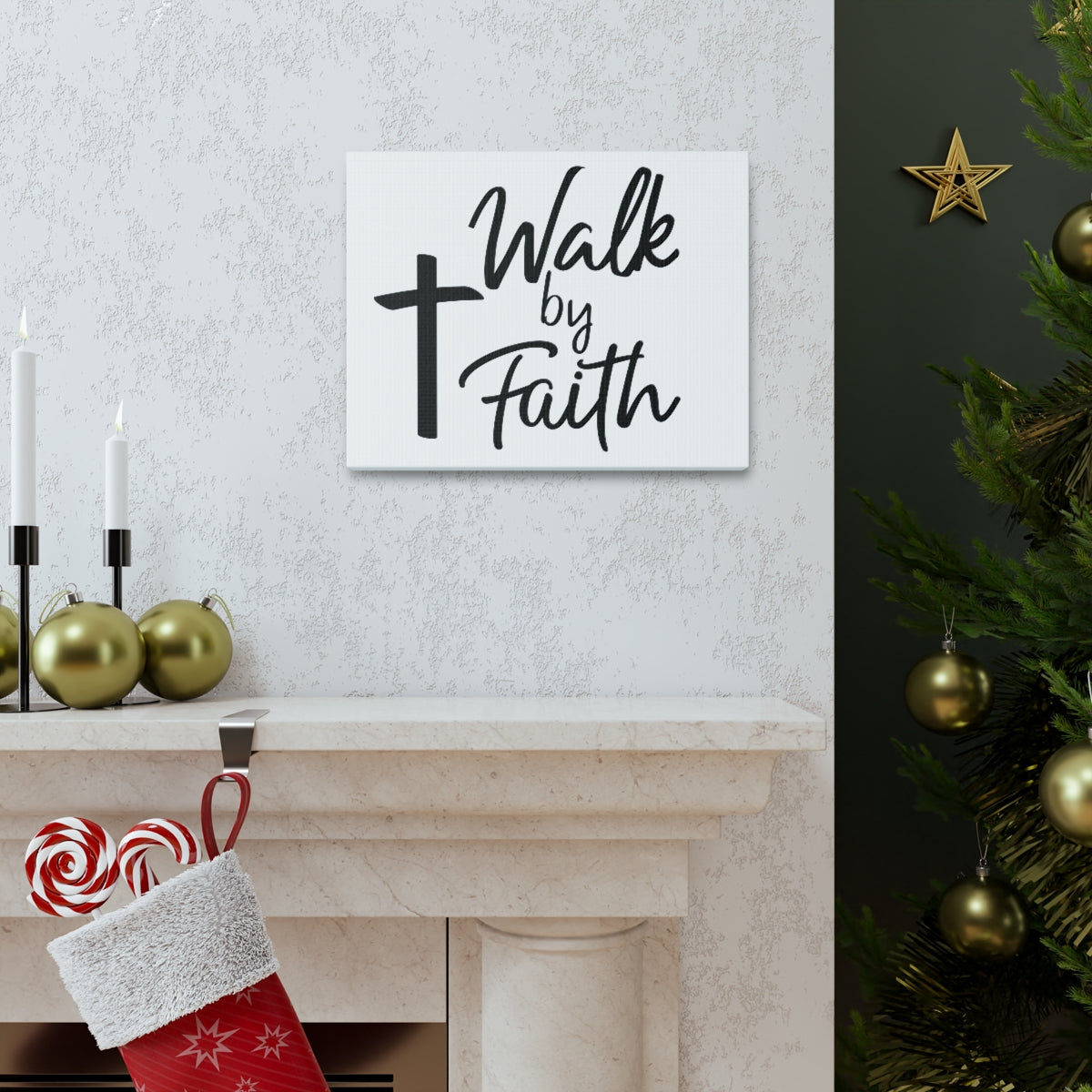 Scripture Walls Walk By Faith 2 Corinthians 5:7 Plain Christian Wall Art Print Ready to Hang Unframed-Express Your Love Gifts