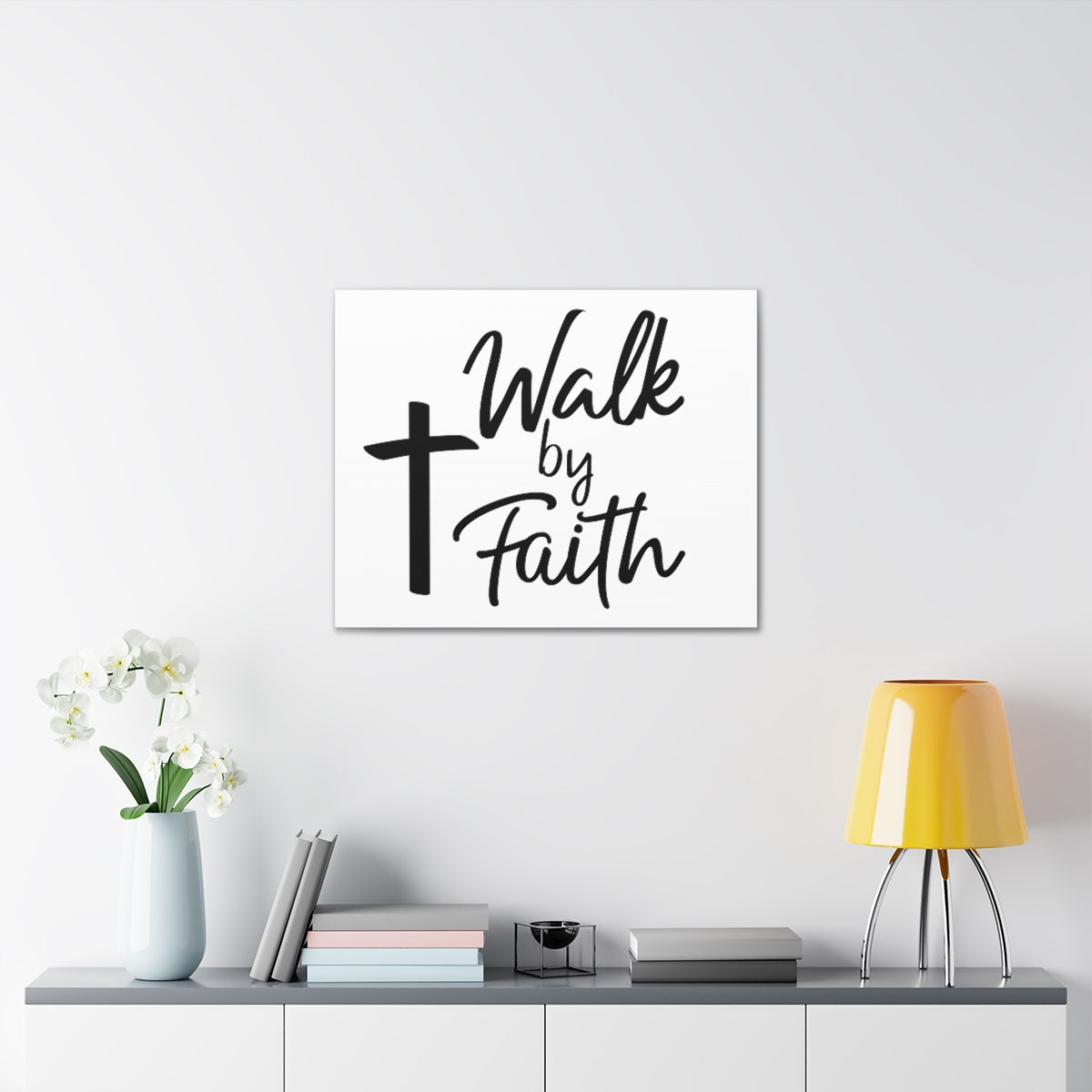 Scripture Walls Walk By Faith 2 Corinthians 5:7 Plain Christian Wall Art Print Ready to Hang Unframed-Express Your Love Gifts